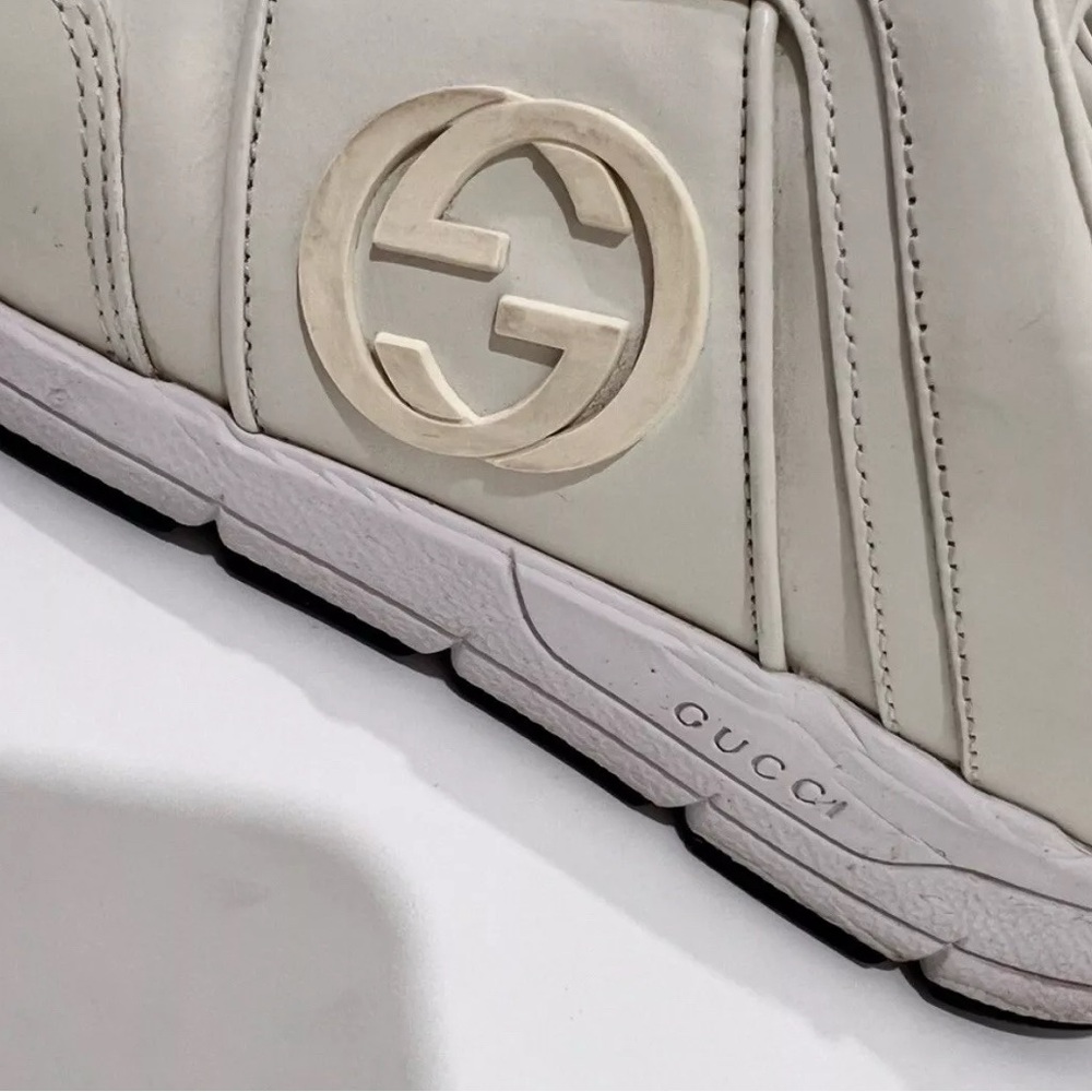 Gucci men white leather Sneakers